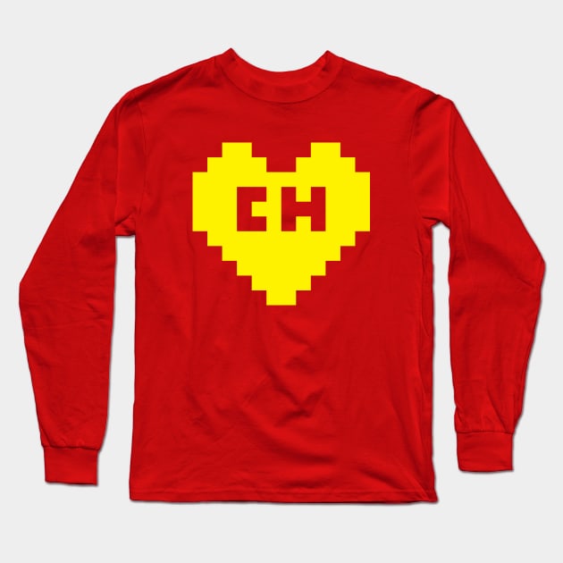 8Bit El Chapulín Heart Long Sleeve T-Shirt by L. Marco Miranda